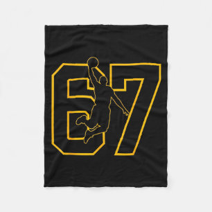Basketbal Drip Nummer 67 Basketbalspeler Fleece Deken