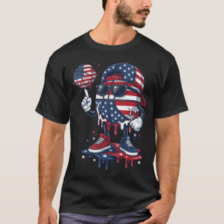 Basketbal Drip Voor Jongens Amerikaanse Vlag Jeugd T-shirt