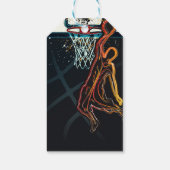 Basketbal Dunk Jump Shot Verjaardagsfeest Cadeaulabel (Achterkant)