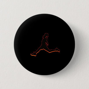 Basketbal Dunking Silhouette Design Airtime Ronde Button 5,7 Cm
