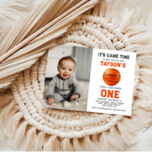 Basketbal Eerste Jaar Down 1e Verjaardag foto Kaart