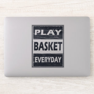 Basketbal elke dag blauw sticker