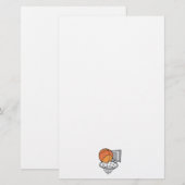 basketbal en net vectorafbeelding briefpapier (Voorkant / Achterkant)
