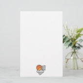 basketbal en net vectorafbeelding briefpapier (Staand voorkant)