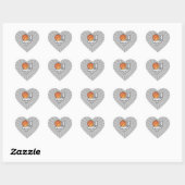 basketbal en net vectorafbeelding hart sticker (Vel)