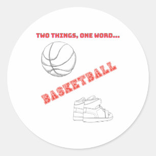 Basketbal en Scute SS Schattigee SS Ronde Sticker