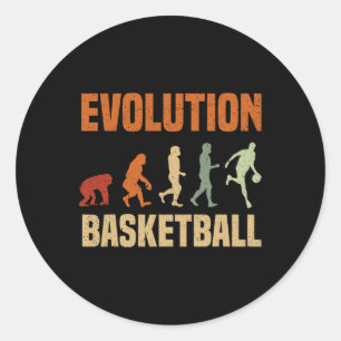 Basketbal Evolutie van Aap naar Mannen Ball Love Ronde Sticker