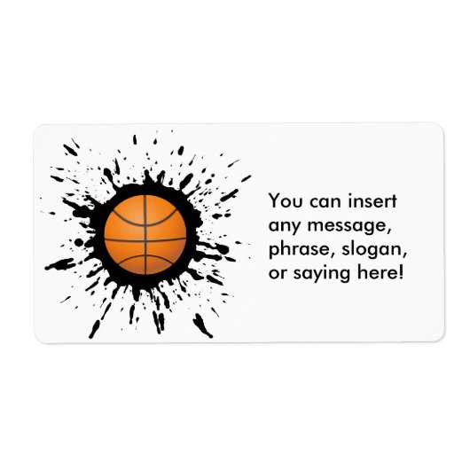 Basketbal Explosie Etiket (Voorkant)