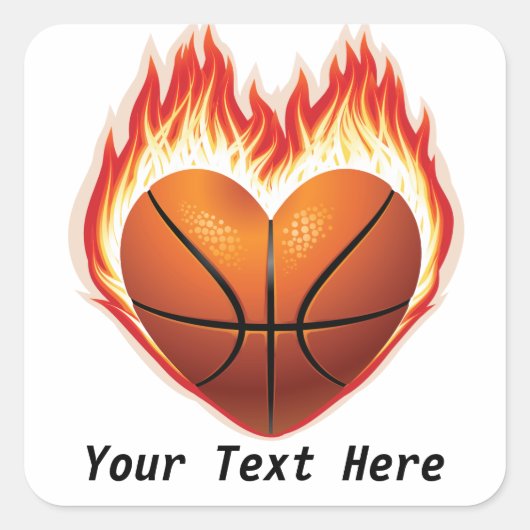 Basketbal Flame  Stickers (Voorkant)