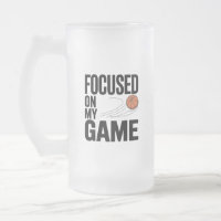 Basketbal Focused Frosted Glass Mok