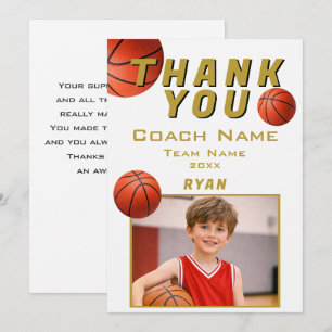 Basketbal Foto Speler Team Coach Bedankkaart