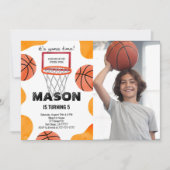 basketbal foto uitnodiging (Voorkant)