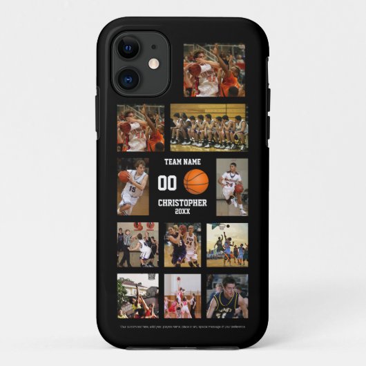 Basketbal Fotocollage Zwart Case-Mate iPhone Case (Achterkant)