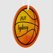 Basketbal Fotosjabloon Ronde Kerstmis Ornament (voorkant)