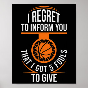 Basketbal Fouls Quote Grappig Basketbal 5 Foul Cha Poster