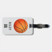 Basketbal Gepersonaliseerde Custom Team Bag Label  Bagagelabel (Achterkant horizontaal)