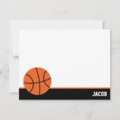 Basketbal Gepersonaliseerde Flat Notitiekaartje (Voorkant)