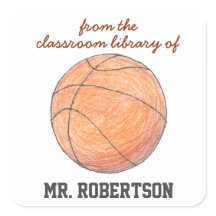 Basketbal gepersonaliseerde leraar geschenk bookpl