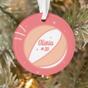 Basketbal Gepersonaliseerde Naam Nummer Ornament