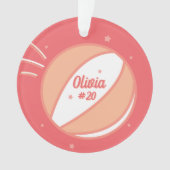 Basketbal Gepersonaliseerde Naam Nummer Ornament (voorkant)