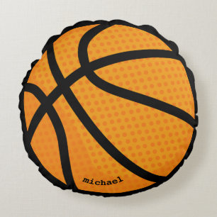 Basketbal gepersonaliseerde naam rond kussen