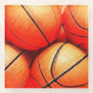 Basketbal Glazen Onderzetter