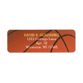 Basketbal Golden gepersonaliseerd label (Voorkant)