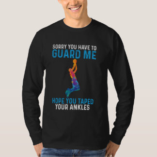 Basketbal grappig hoop dat je je enkels hebt afgep t-shirt