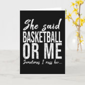 Basketbal grappig sport cadeau kaart (Gele Bloem)
