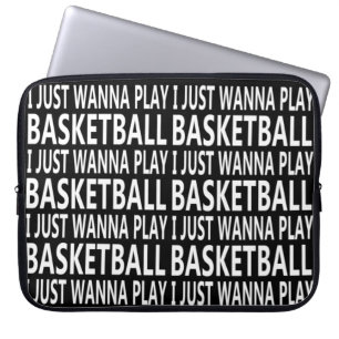basketbal grappig zeggen laptop sleeve