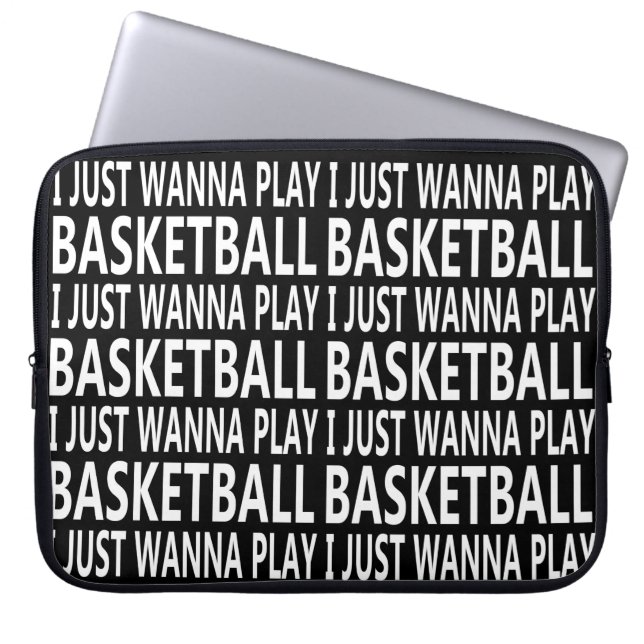 basketbal grappig zeggen laptop sleeve (Voorkant)