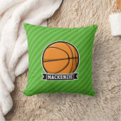 Basketbal; groene strepen kussen (Deken)