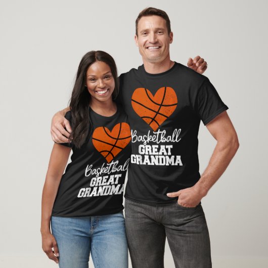 Basketbal Grote Oma Hart Grappig Hartstikke Bas T-shirt (Unisex)