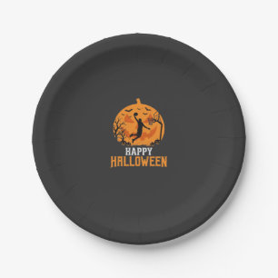Basketbal Halloween Dunk Pompoen Ontwerp_1 Papieren Bordje