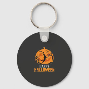 Basketbal Halloween Dunk Pompoen Ontwerp_1 Sleutelhanger
