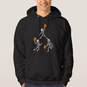 Basketbal Halloween Skelet Dunkende Dribbel Jongen Hoodie