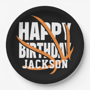 Basketbal Happy Birthday gepersonaliseerd Papieren Bordje