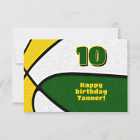 Basketbal Happy Birthday Groen Goud Team Kleuren