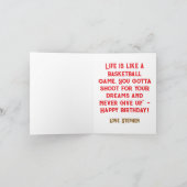 Basketbal Happy Birthday Hitting Water Kaart (Binnen)