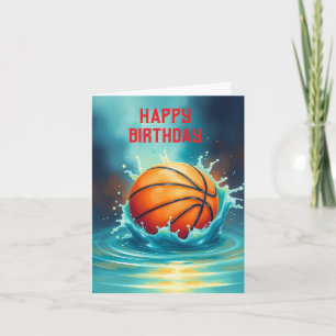 Basketbal Happy Birthday Hitting Water Kaart