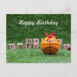 Basketbal Happy Birthday Kaart met basketbal