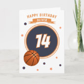Basketbal Happy Birthday Sports Kaart (Voorkant)