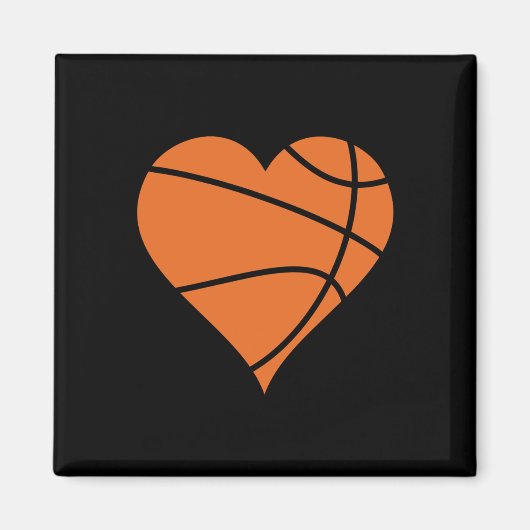 Basketbal Hart 2 Magneet (Voorkant)
