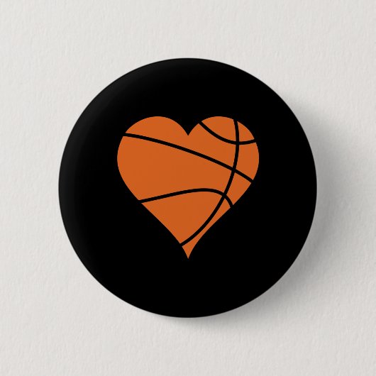Basketbal Hart 2 Ronde Button 5,7 Cm (Voorkant)