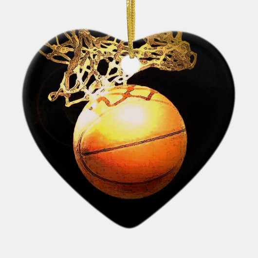 Basketbal hart kerst ornament (Voorkant)
