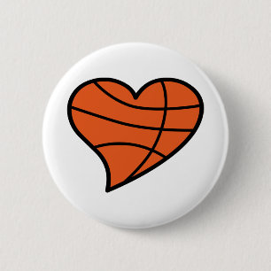 Basketbal Hart Ronde Button 5,7 Cm