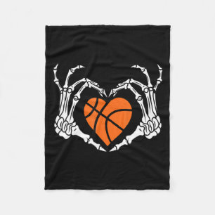 Basketbal Hart Skelet Hand Mannen Jongens Kinderen Fleece Deken