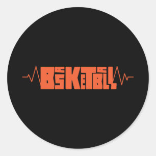 Basketbal hartslag (2) ronde sticker