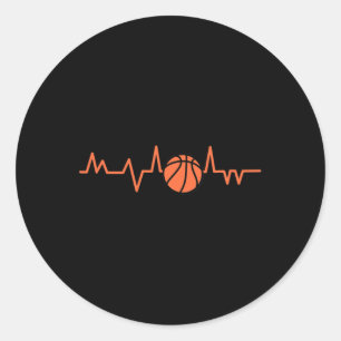Basketbal Hartslag Ball 1 Ronde Sticker