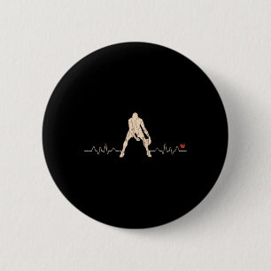 Basketbal Hartslag Speler Gift 1 Ronde Button 5,7 Cm